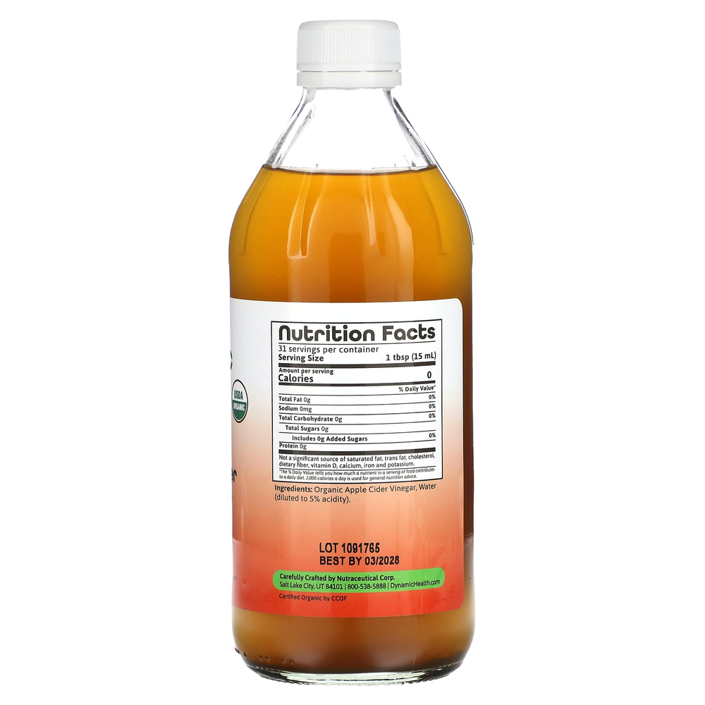 Dynamic Health, Яблочный уксус с матерью, стакан, 473 мл (16 жидк. Унций)