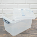 Контейнер 10л с защелками и ручкой "Клик" прозрачный