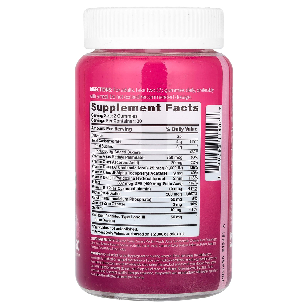 Pink, Multi For Her + Collagen Gummies, натуральное ягодное ассорти, 60 жевательных таблеток