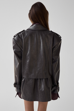 Комплект: куртка и юбка из экокожи