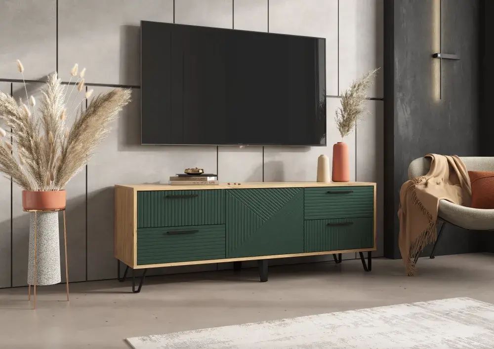 Тумба под ТВ "Флэш" (бращ мени грин/дуб крафт), МФ Миф, г. Пенза