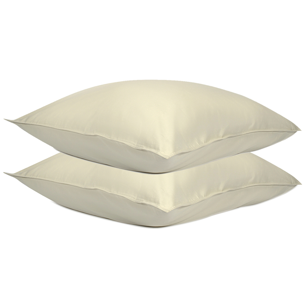 Набор из двух наволочек из сатина серо-бежевого цвета  брашинг-эффектом из коллекции essential, 70х70 см