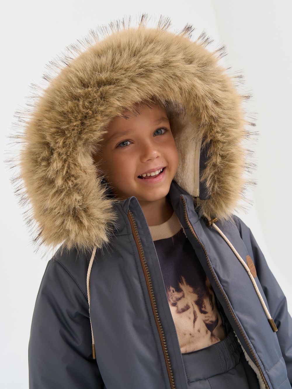 Парка зимняя на меху "Графит"