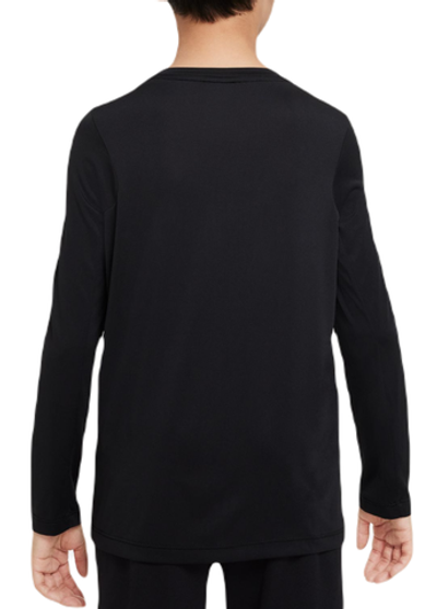 Футболка для мальчика теннисная Nike Dri-Fit Long Sleeve Training Top - black/white