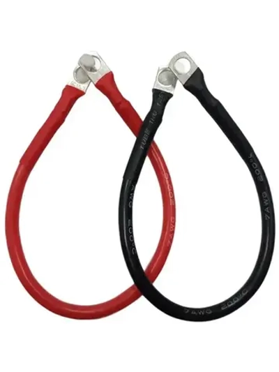 Силовой кабель для аккумулятора с клеммами на ТМЛ, 31 см, красный / черный, 7 AWGС