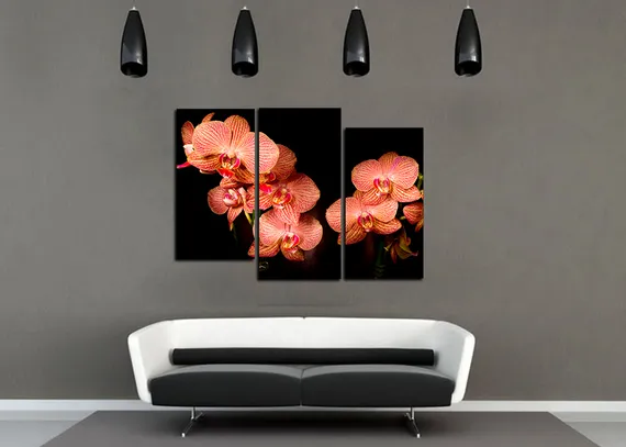 Модульная картина "Ночные цветы"