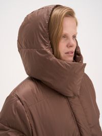 Пуховик удлиненный стеганый "Шоколад" женский