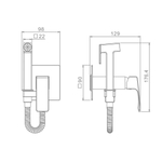 Гигиенический душ со смесителем встраиваемый Raglo R02.54.09, графит