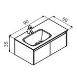 Тумба с раковиной ORKA Lisbon 90 подвесная, серый матовый