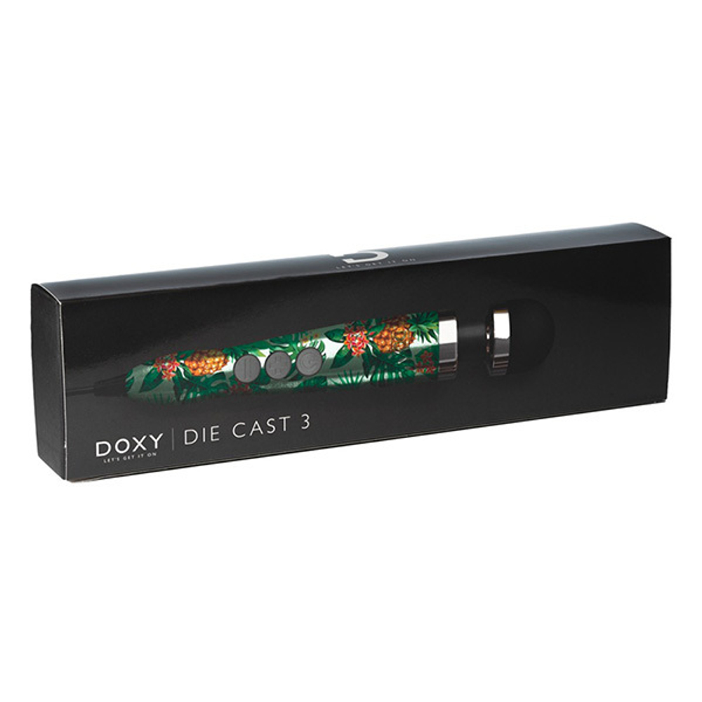 Вибратор-вонд 28см принт Ананасы Doxy Die Cast 3 Massage Wand Pineapples