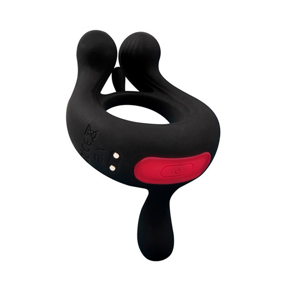 Черное эрекционное виброкольцо с пультом ДУ Bior Toys Sex Expert SEM-55230