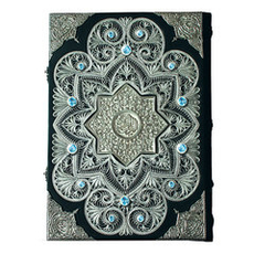 Коран на арабском языке с филигранью (серебро) и топазами