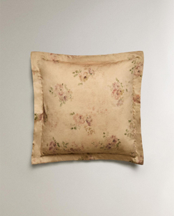 Zara Home - Атласная наволочка с цветочным рисунком 80x80 см