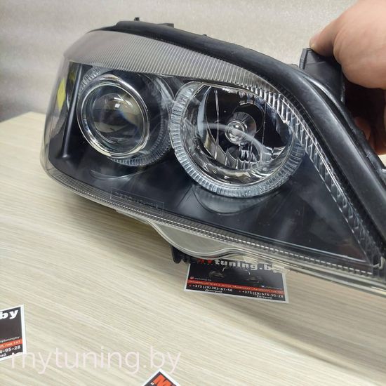 Передние фары Opel Astra G angel eyes black