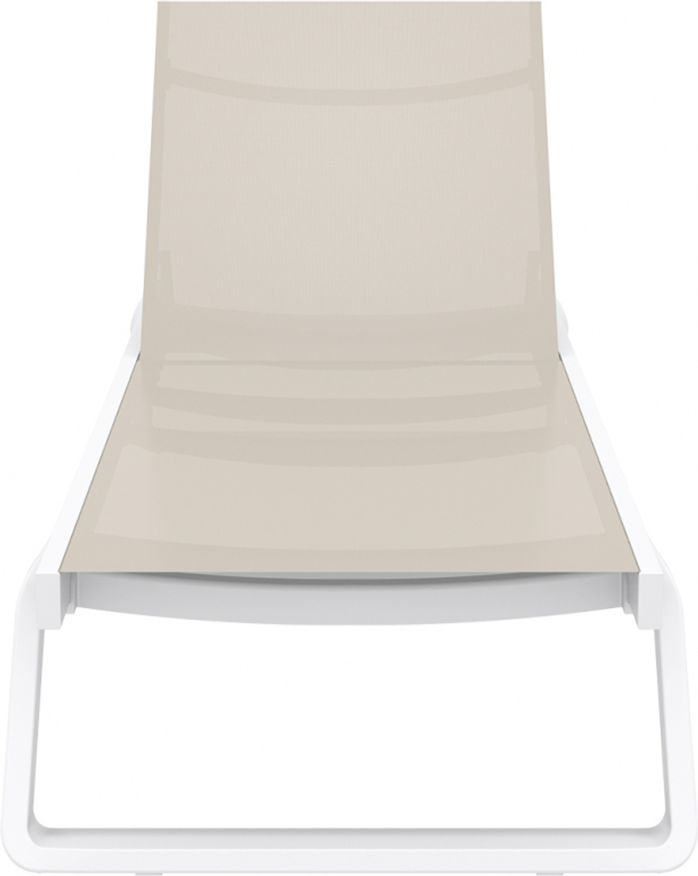 Шезлонг-лежак металлический Siesta Contract Tropic, белый, бежевый