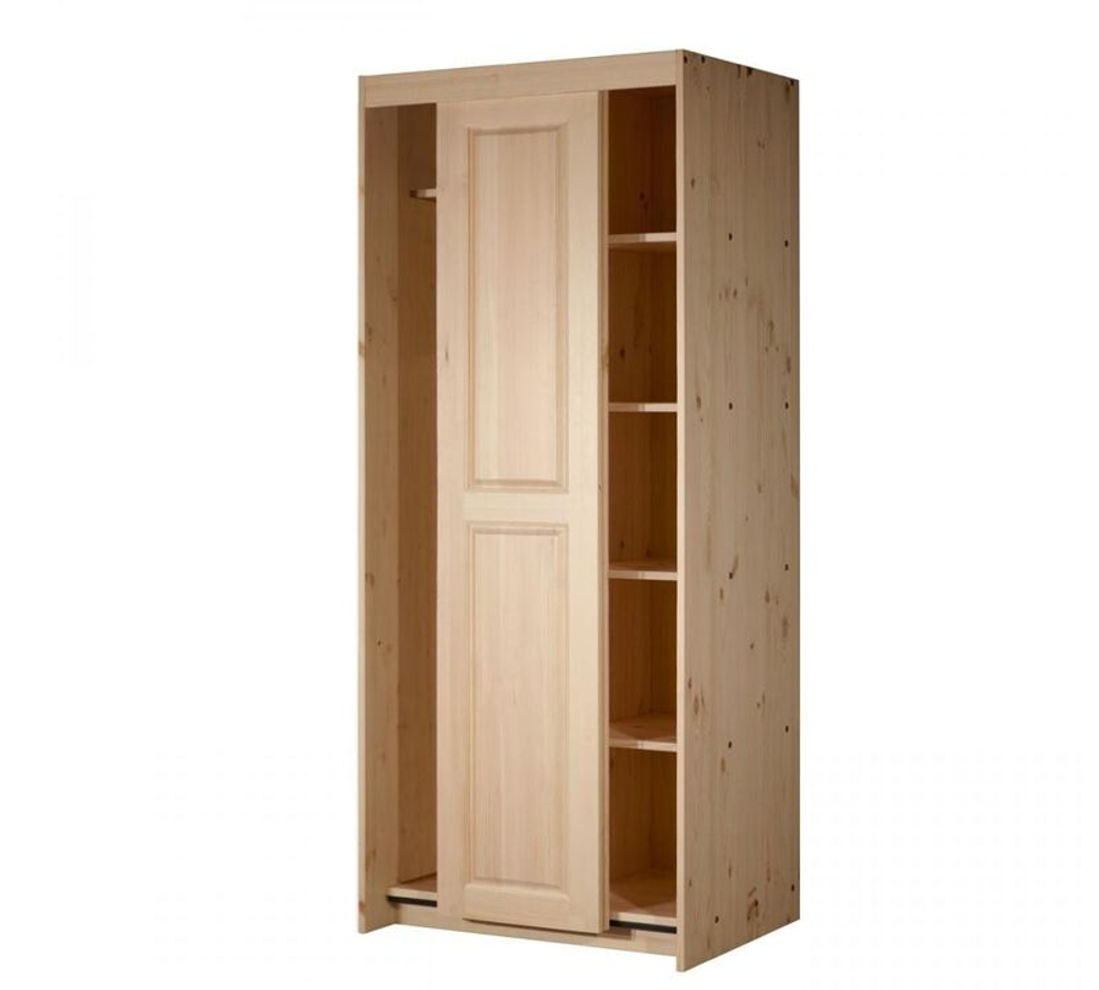 Шкаф-купе, 80x190x58, Классик, 2-створчатый, комбинированный
