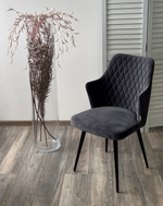 Стул М-City DISAUR Герман (Herman) поворотный на 360 градусов, Bm-3 темно-серый, Велюр, Черный каркас