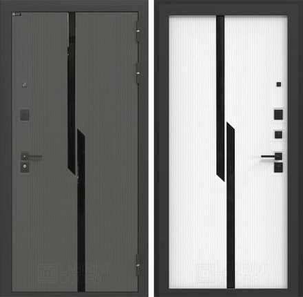 Входная металлическая дверь CARBON (Карбон) Белый софт / Графит Лофт