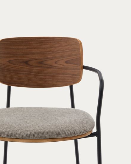Стул Maureen со шпоном ореха и металлом в черной отделке Испания la Forma