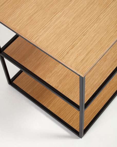 Yoana Тумба под TV из дубового шпона и черного металла 160 x 40 см