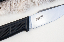 Нож Kizlyar Supreme Baikal M AUS-10Co (Cryo) SW BKH LS (StoneWash, Black Kraton Handle, Leather Sheath)