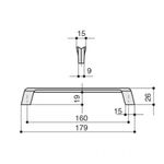 Ручка-скоба 160мм, отделка бронза античная французская