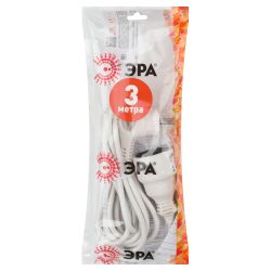 Удлинитель электрический ЭРА UX-1е-3m с заземлением 1 розетка 3м ПВС 3x0,75мм2 10А | Бытовые удлинители