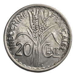 Монета 20 сантимов (centimes) 1941 год Французский Индокитай