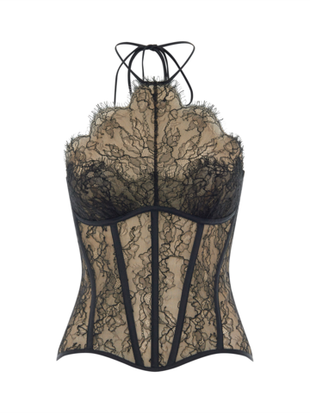 Топ корсетного типа из кружева c горловиной халтер