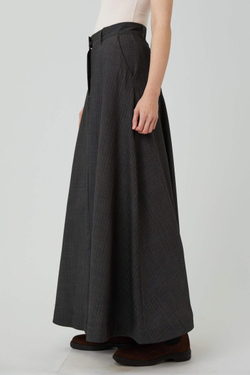 Юбка макси из шерсти в елочку