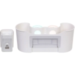 Подставка для умывальных принадлежностей «Универсальная» 2 стакана +дозатор для зубной пасты 6293-2