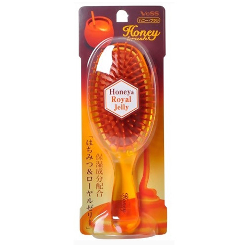 Щетка массажная с медом и маточным молочком для увлажнения и придания блеска волосам  Vess Honey Brush