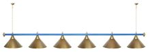 Лампа STARTBILLIARDS 6 пл. (плафоны медь,штанга хром,фурнитура золото)