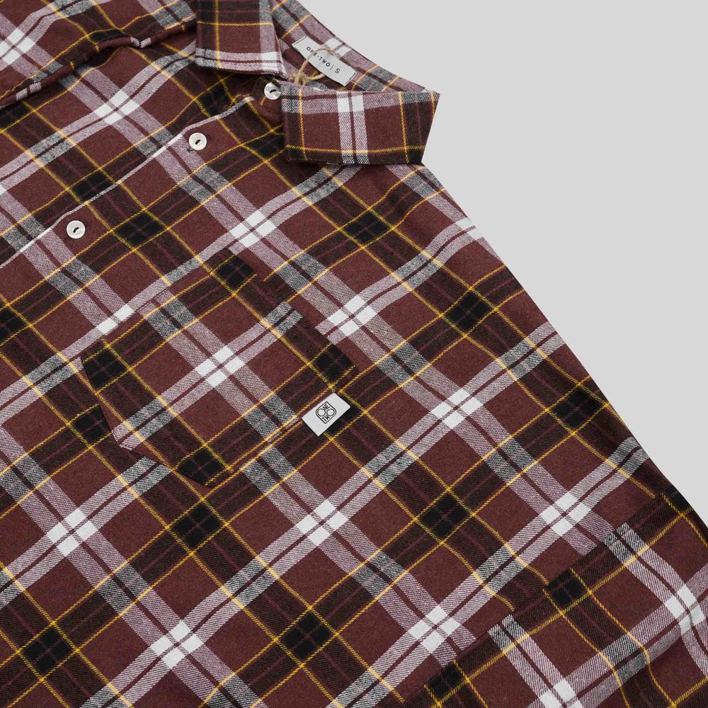 Рубашка One Two Cowboy Shirt Chocolate коричневая