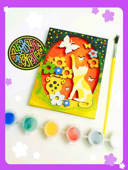 Открытка-раскраска для девочек. подарок на день рождение