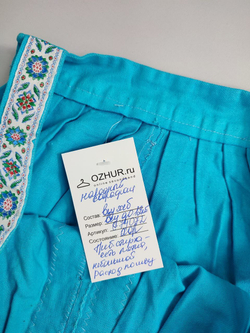 Сарафан "Русский народный" голубой на 12 лет