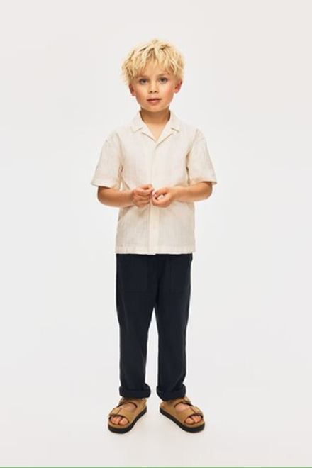 H&M Брюки из смесового льна, черный