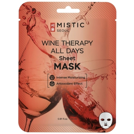 MISTIC Тканевая маска для лица с экстрактом вина 24мл