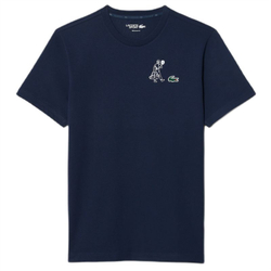 Мужская теннисная футболка Lacoste Ultra Dry Printed - navy blue
