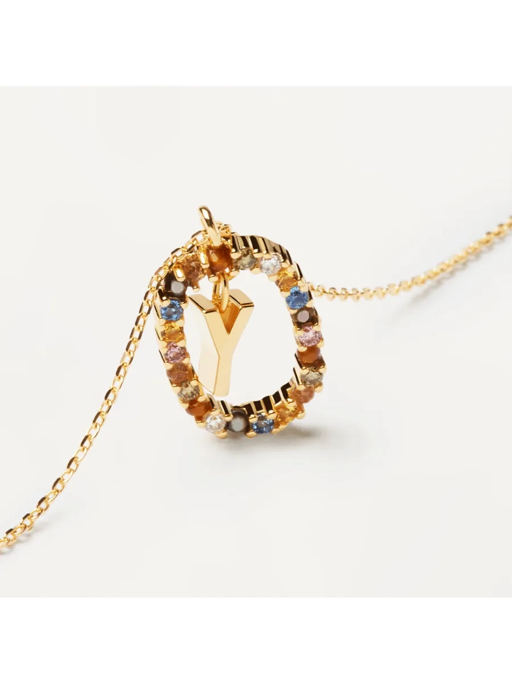 Колье Буква Y серебро 925 пробы покрытое золотом