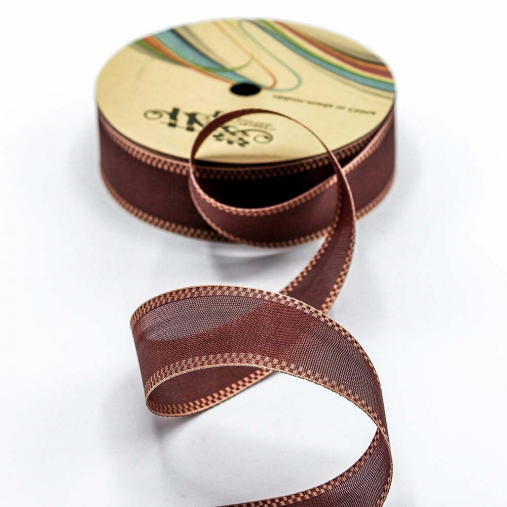 Лента Полиэстер 3см х 17м с каймой (Коричневый)