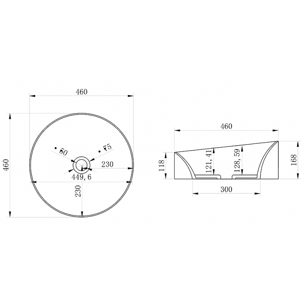 Раковина-чаша Abber Stein 46 AS2607 Белая матовая