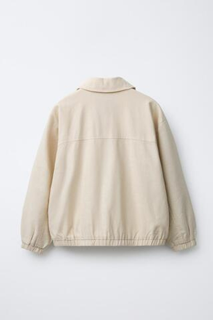 ZARA КУРТКА-БОМБЕР, СВЕТЛО-БЕЖЕВЫЙ