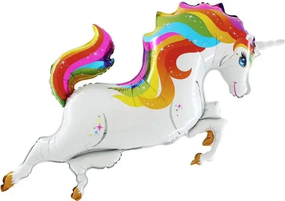 Шар (48""/122 см) Фигура, Радужный единорог, 1 шт. В2