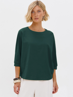 Свободная футболка летучая мышь с рукавом 3/4