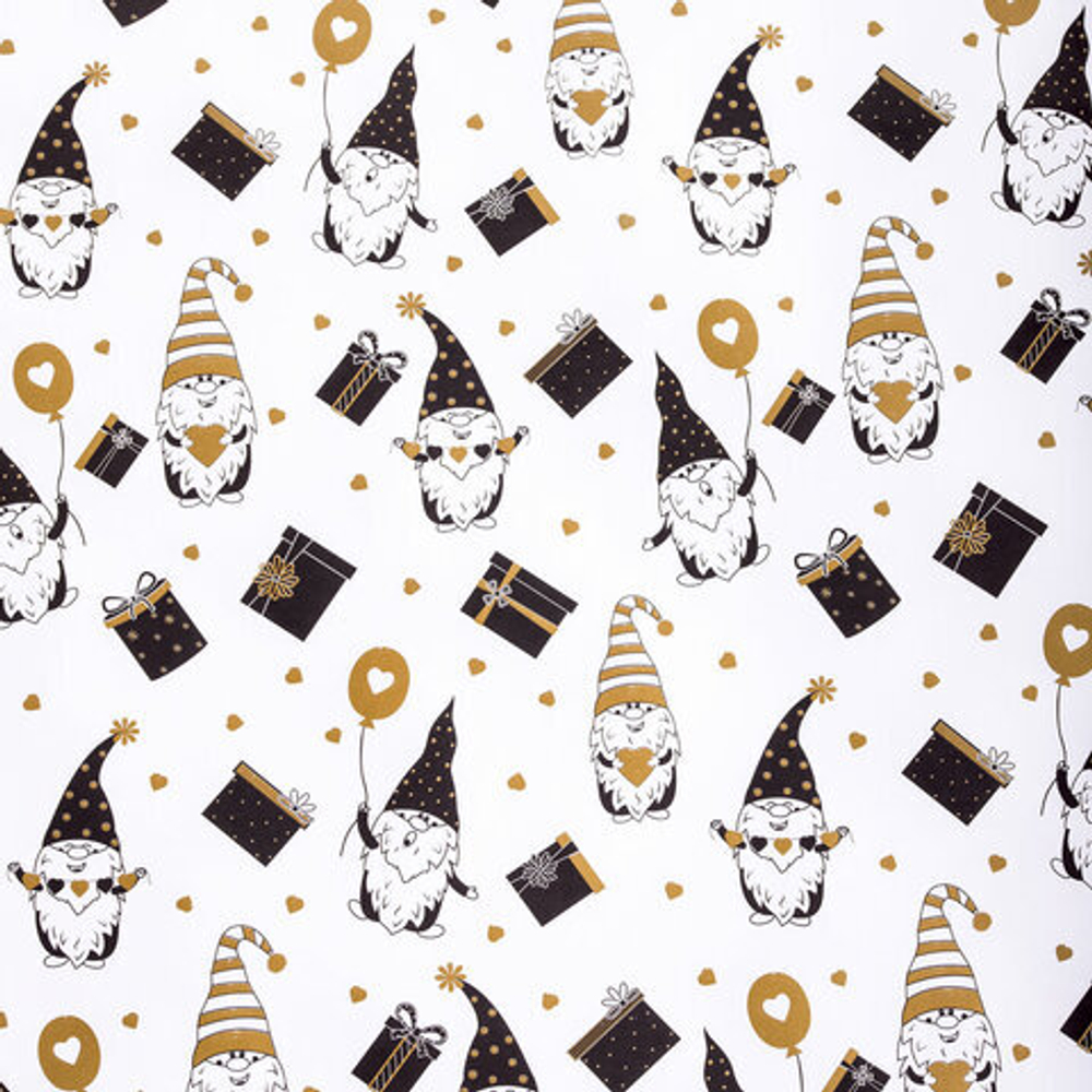 Бумага упаковочная НГ Black.Gold.White 70*100см  ассорти 1 шт