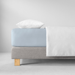 Простыня на резинке 200x200 Estella 615 wolke голубая