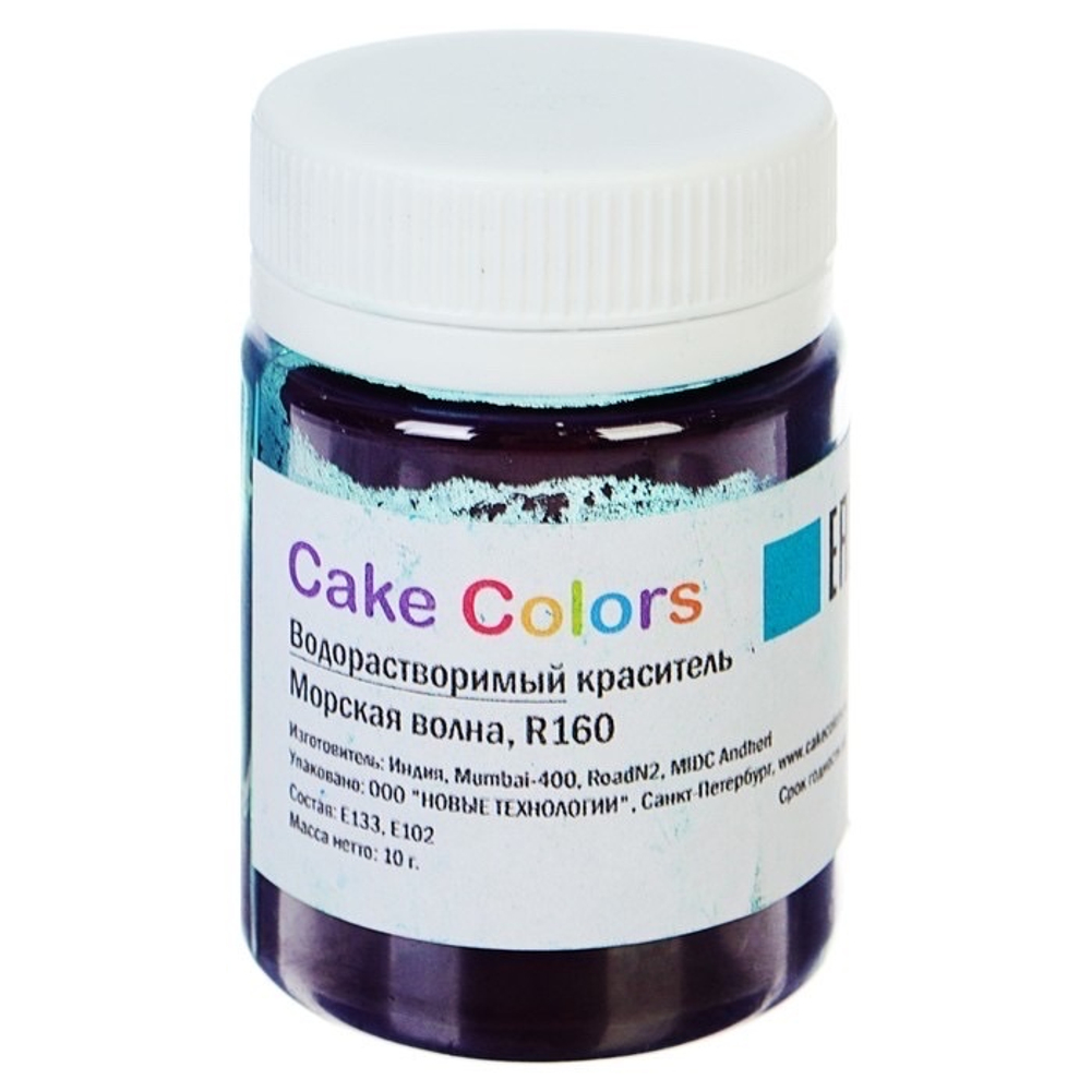 Cake Colors Водорастворимый краситель Морская волна, 10г