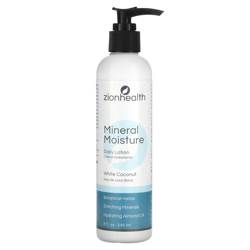 Zion Health, Mineral Moisture, ежедневный лосьон, белый кокос, 240 мл (8 жидк. унц.)