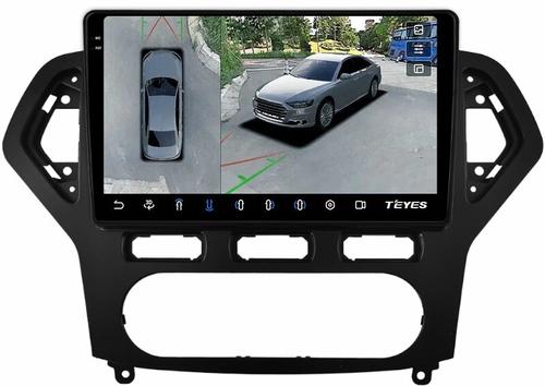 Магнитола для Ford Mondeo 4 2007-2010 (рамка чёрная) - Teyes CC3-2K-360 на Android 10, Быстрая, 2K QLED, CarPlay, 4G SIM-слот, 4 камеры в комплекте